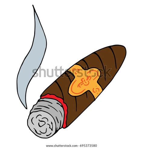 Cigar Icon Smoldering Cigar Vector Illustration Stock Vector Royalty