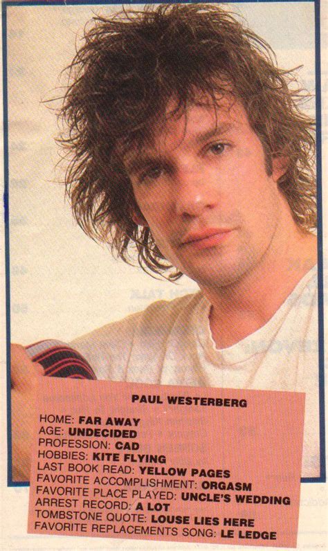Paul Westerberg In Creem 1987 Paul Westerberg Much Music Music Is Life