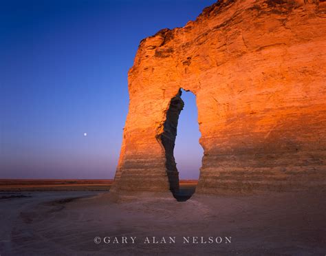 Full Moon And Keyhole Arch Monument Rocks National Monument Kansas