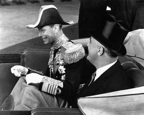 King George Vi In His Naval Dress Uniform And President Roosevelt In