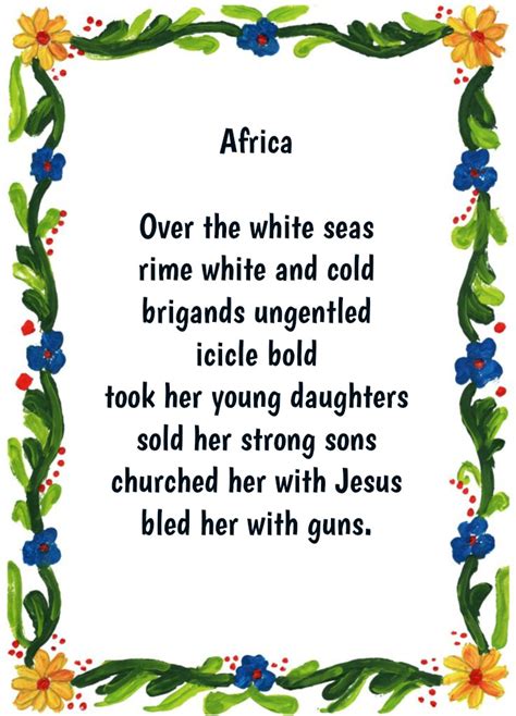 55 Beautiful African Poems For Kids Poems Love For Him
