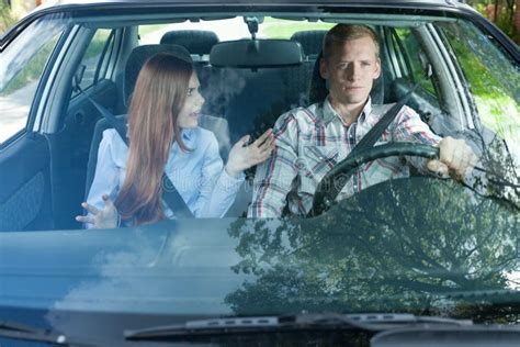 Young Couple Arguing In Car Stock Image Image Of Aggression Fight