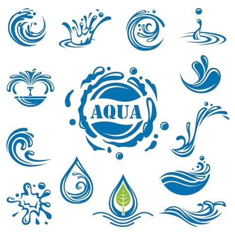 Conjunto De Iconos De Agua Vector Premium