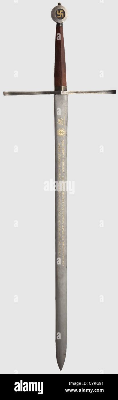 A Replica Presentation Sword From The City Of Solingen To Adolf Hitler The Blade With Etched