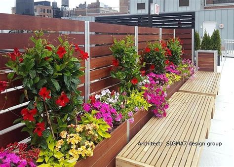 Extra large rectangular plant pots. large rectangular wood planter box with privacy screen ...