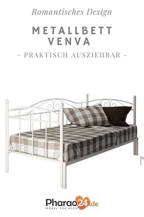 Metallbett Venva in Weiß mit Ausziehbett in 2020 | Bett ...