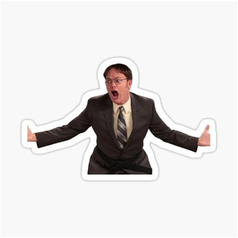 Dwight Yelling The Office Sticker By Katwells Redbubble
