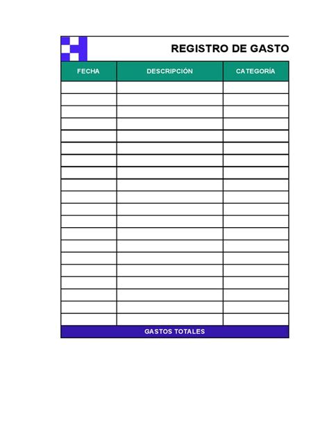 Plantilla Excel De Gastos