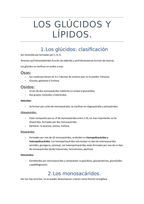 Los glúcidos y lípidos tema 2 LOS GLÚCIDOS Y LÍPIDOS 1 glúcidos clasificación Son