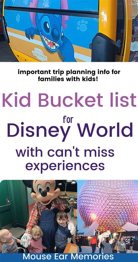 Disney World Must Do List For Kids 2022 Bucket List In 2022 Disney