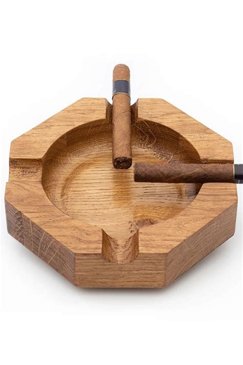 ROGOZ Wood Cigar Ashtray Durable Solid Slot Cigar Holder Large Heavy Outdoor Wooden Cigar
