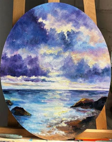 Sea Sunset My Oil Painting On Hardboard 9GAG