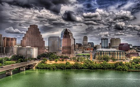 Hdr Building Cityscape River Austin Austin Texas Wallpapers Hd