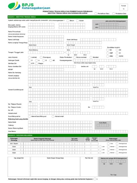 Formulir Pendaftaran Bpjs Tenaga Kerja Konstruksi Imagesee
