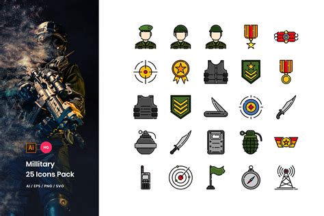 Military Icons Pack By Stringlabs Thehungryjpeg
