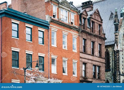 Historic Buildings In Mount Vernon Baltimore Maryland Stock Photo