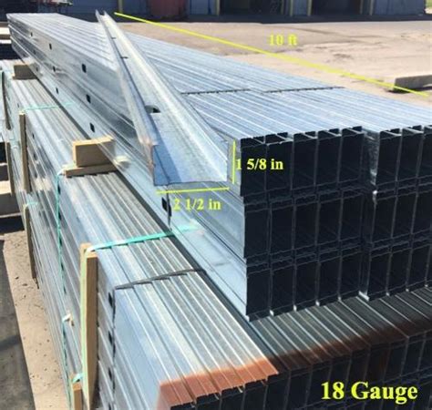 2 12 In X 10 Ft X 18 Gauge 43 Mil Structural Steel Stud W 1 58 In