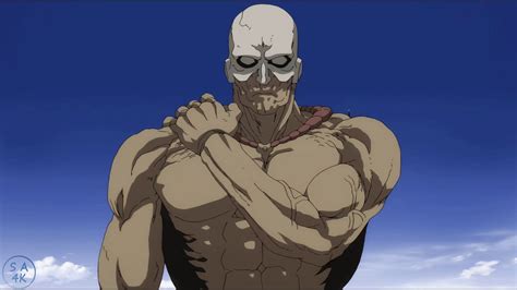 One Punch Man ワンパンマン Saitama vs Naked Biceps King UHD 4K Upscaled