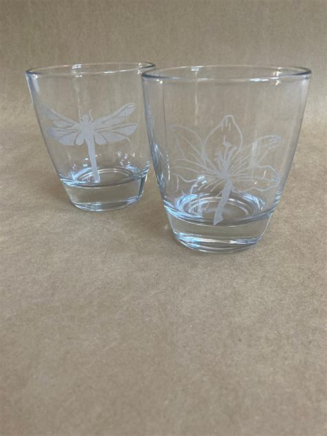 Etched Tumbler Glass Etsy