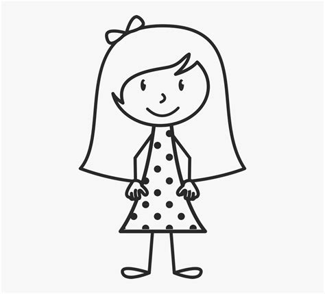 Transparent Girl Stick Figure Png Girl Black And White