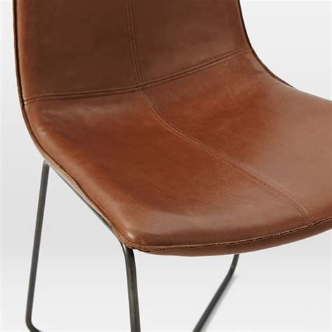 Slope Leather Dining Chair Westelm Tan Leather Chair Saddle Leather