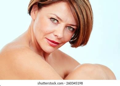 Close Portrait Beautiful Nude Mature Woman Stock Photo Edit Now 260345198