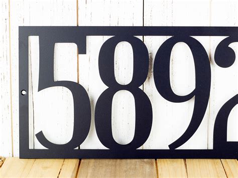 Rustic House Numbers On A Custom Metal Sign For Farmhouse Decor