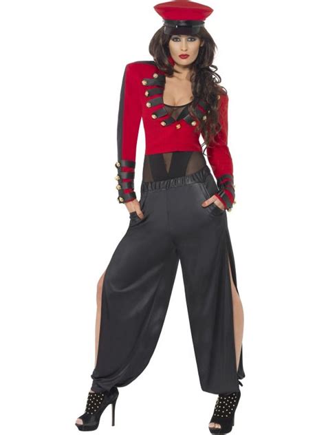 pop starlet costume red and black with trousers jacket and hat disfraz de estrella trajes