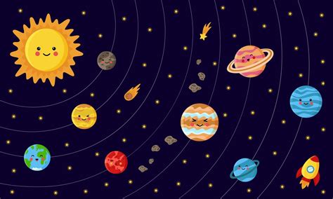 Sistema Solar Conjunto De Planetas De Dibujos Animados Planetas Del