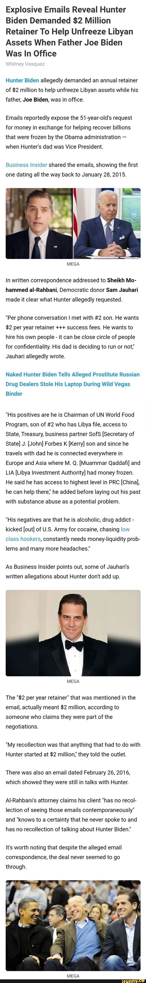 Explosive Emails Reveal Hunter Biden Demanded Million Retainer To Help Unfreeze Libyan Assets