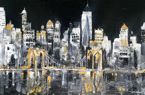 New York Night Skyline Painting By Irina Rumyantseva Fine Art America