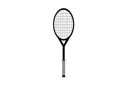 Tennis Ball And Racket Black And White Clipart Free Download On