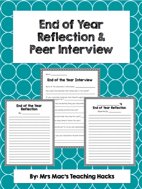 End Of The Year Reflection And Peer Interview Expository Text Peer