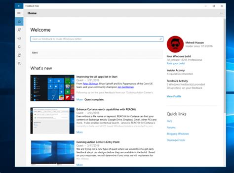 Приложение Feedback Hub доступно для всех пользователей Windows 10 и