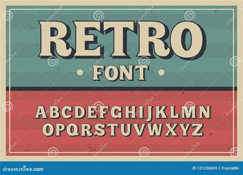 Vector Vintage Typeface Retro Font Stock Vector Illustration Of