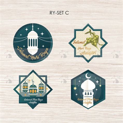 【waterproof】hari Raya Pvc Sticker Set C Ready Design Hari Raya