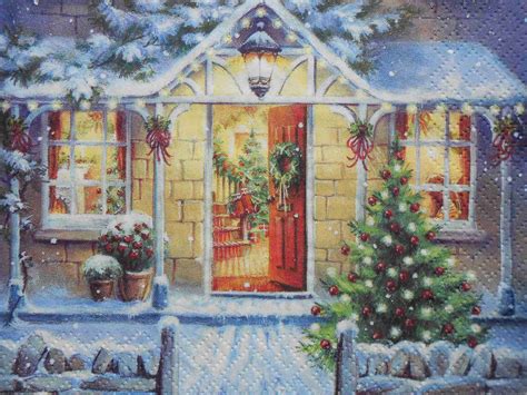 Decorated Christmas Home Decoupage Napkins Decoupage Paper