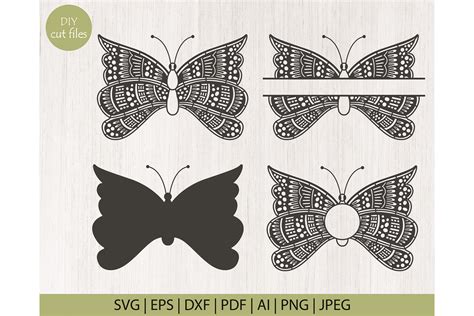 Butterfly Monogram Svg Cut File Graphic by DIYCUTTINGFILES · Creative