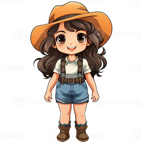 Cute Country Girl Clipart Illustration Ai Generative 27235501 Png