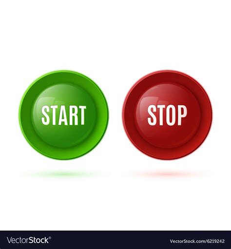 Two Glossy Buttons Start And Stop Royalty Free Vector Image