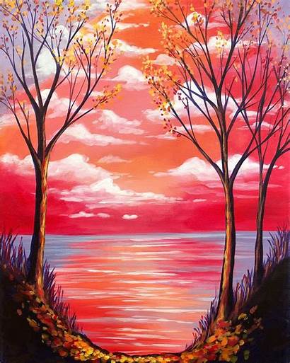 Morning Painting Paintings Rose Autumn Beginners Landscape