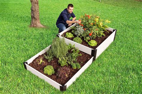 Frame It All Classic White Raised Garden Bed Terraced 4 X 8 X 16