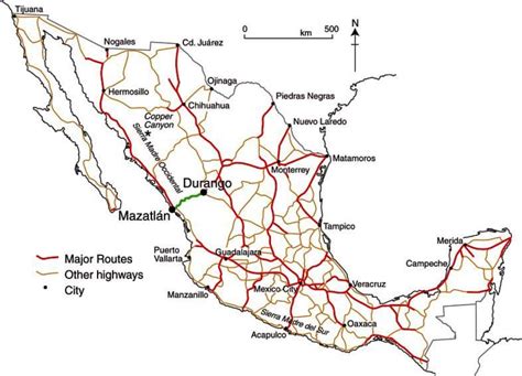 México Número De Mapas De Carreteras De México Mapa De Carreteras De