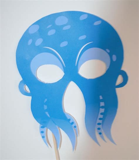 Masquerade Mask Printable Cosplay Mask Octopus Costume Etsy