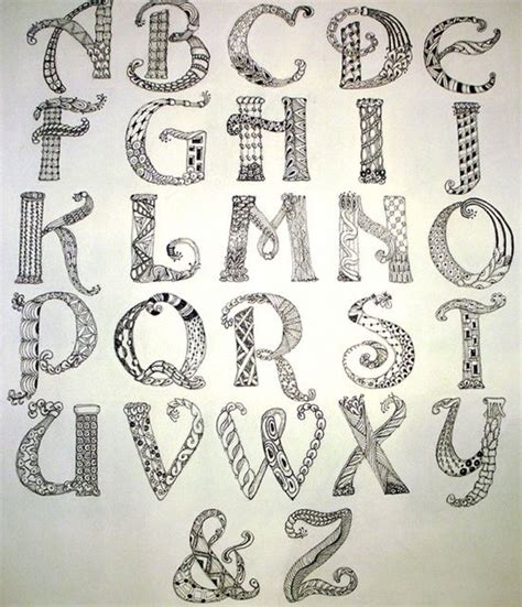 Image Result For Zentangle Alphabet Zentangle Zentangle Drawings The