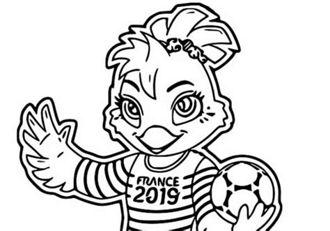 coloring page women s soccer world cup 2019 mascot 4