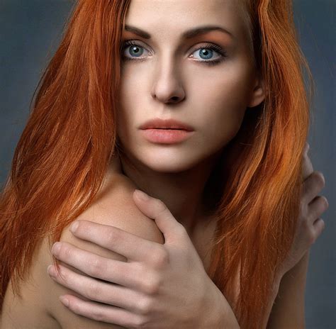 sexy redhead girl staring portrait free image download