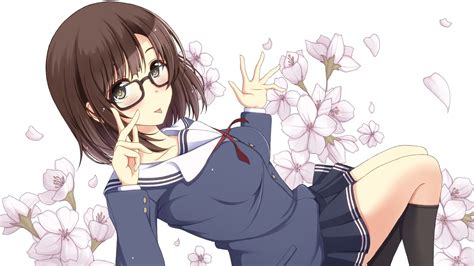 Free Download Hd Wallpaper Anime Anime Girls Glasses Megumi Katou