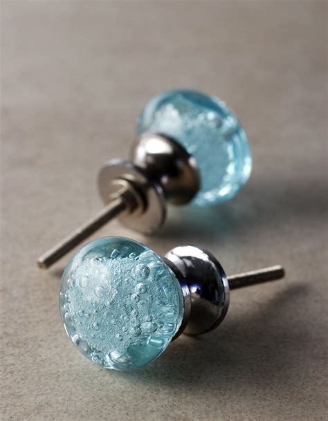 Crystal Turquoise Bubble Kitchen Cabinet Knob Knobco