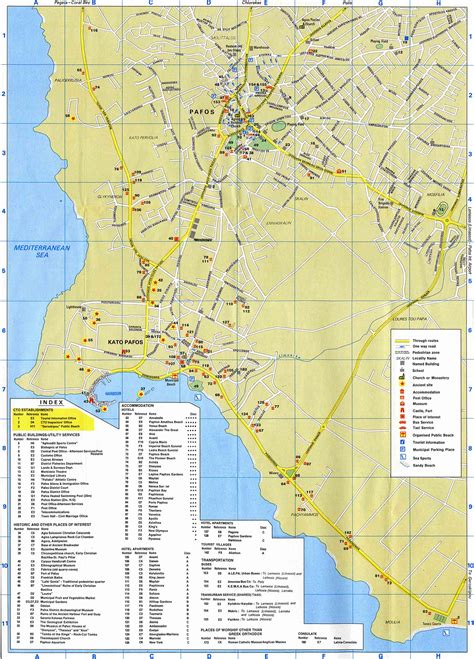 Paphos Map And Map Of Paphos Area Large Detailed Cyprus Maps